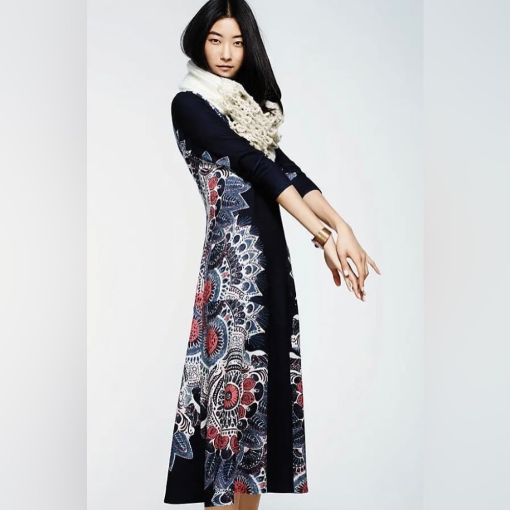 Anthropologie | Maeve Eira Sweater Dress Navy Small